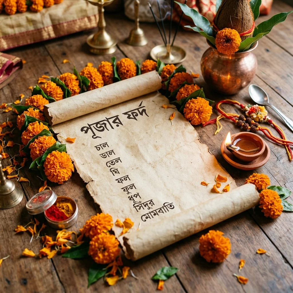 সত্যনারায়ণ পূজার ফর্দ